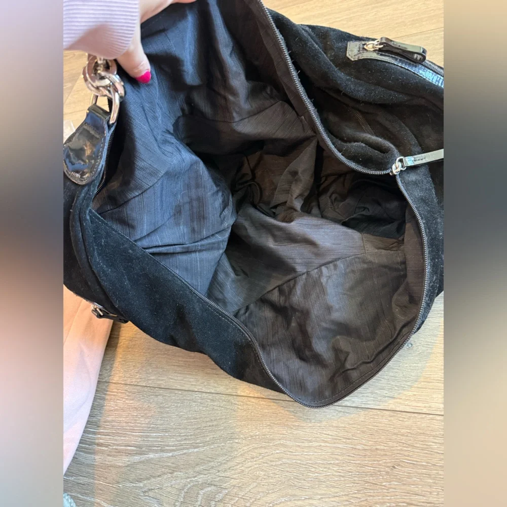 Le Solim Black Suede Hobo Bag